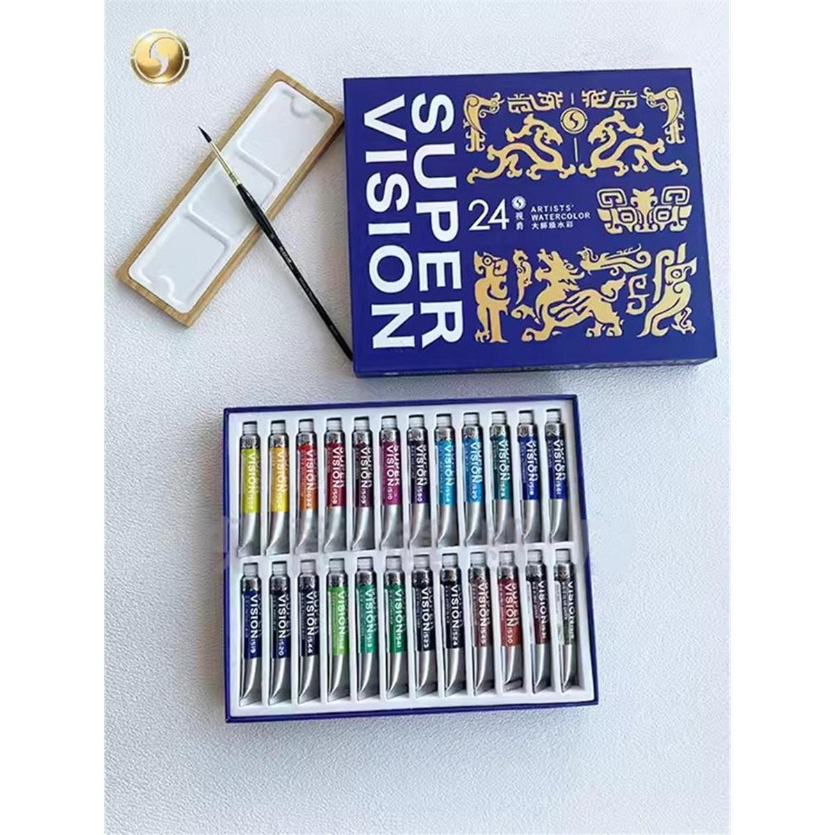 

New Super Vision Large Watercolor Paint Tube Set (8 Ml) - 24/48 Colors. Art Supplies For Painting And Sketching. Watercolor Paints. 24 colors
