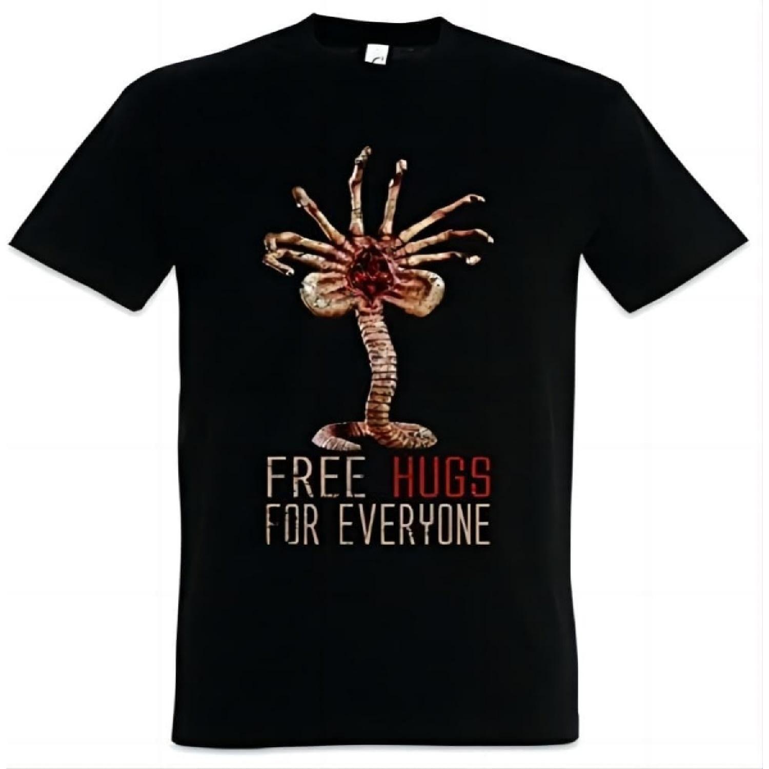 BAIYüRE Free HUGS for Everyone T-Shirt - Facehugger Prometheus Weyland Fun Alien T-Shirt BlackOne Size XXXXXL разноцветный