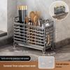 Wall-Mounted Stainless Steel Utensil Holder: Chopstick, Knife & Spoon Storage Rack