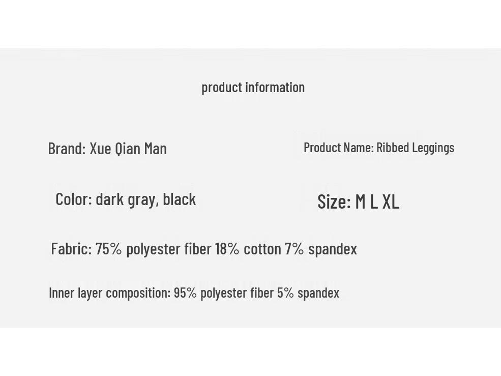 XUEQIMAN Women's Fleece-Lined Ribbed Thermal Leggings