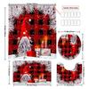 Marry Christmas Shower Curtain Red Drawf Printed Waterproof Polyester Bath Curtain For New Year Christmas Bathroom Decoration