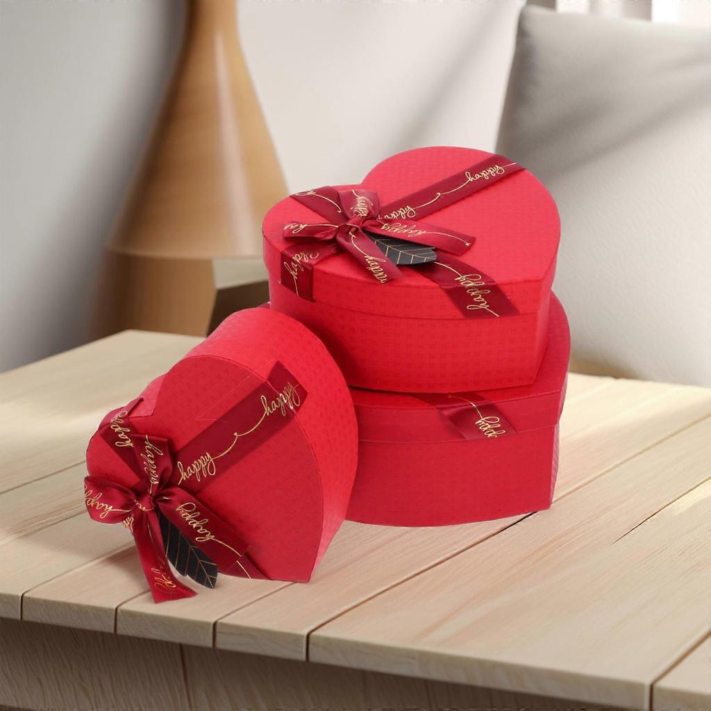 Decorative Heart Shaped Box for Gift 6Pcs Red Candy Present Boxes