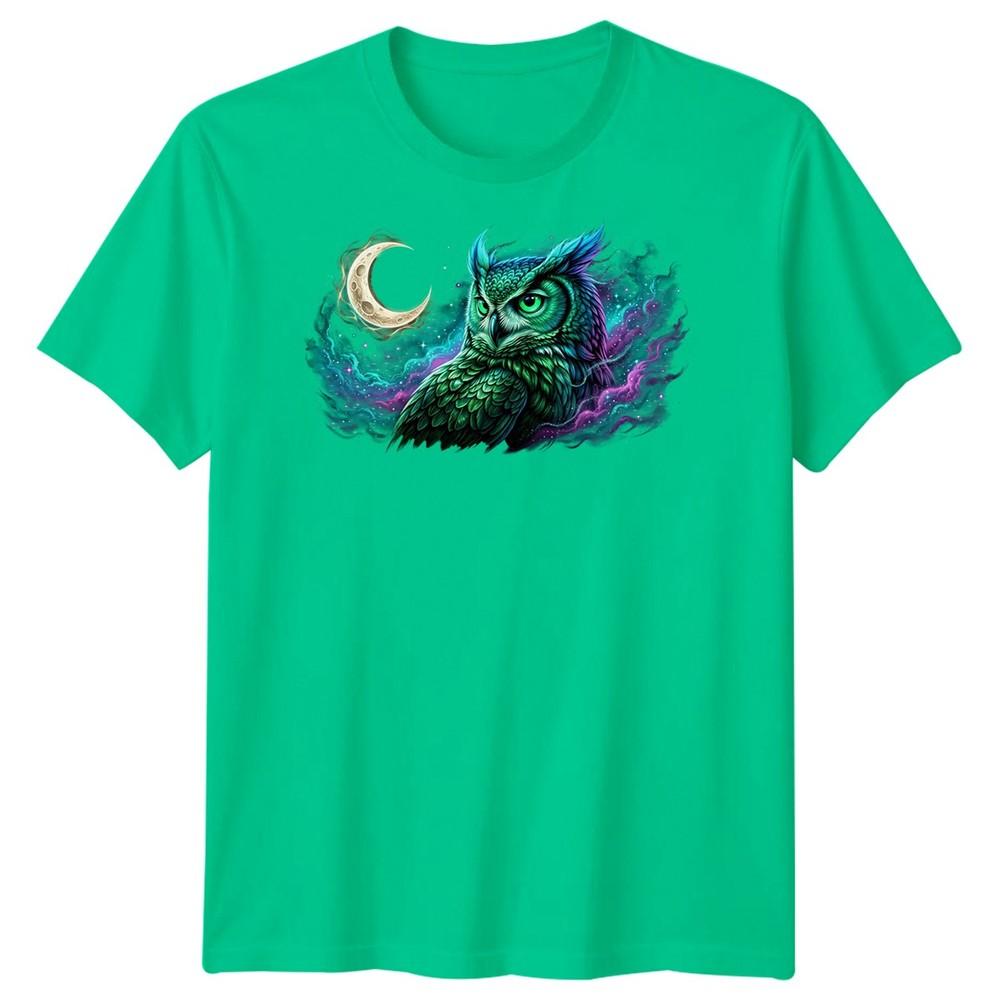 Night Owl Unisexs T Shirt Moon Bird Nature Stars Nocturnal Wildlife Graphic Tee S