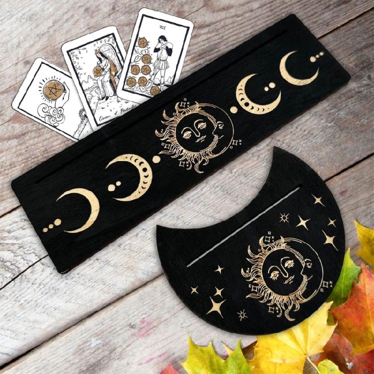 Moon Phases Altar Base Moon Shape Rectangle Cards Holder Witch Divinations Tool