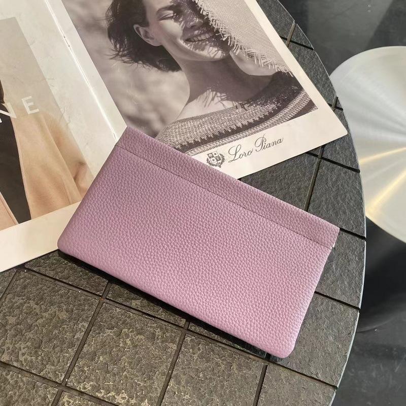 Neue Leder Geldbörse, erste Schicht Rindsleder Litschi-Muster Federklemme, kurzes Münzfach, lange Hand Kosmetiktasche