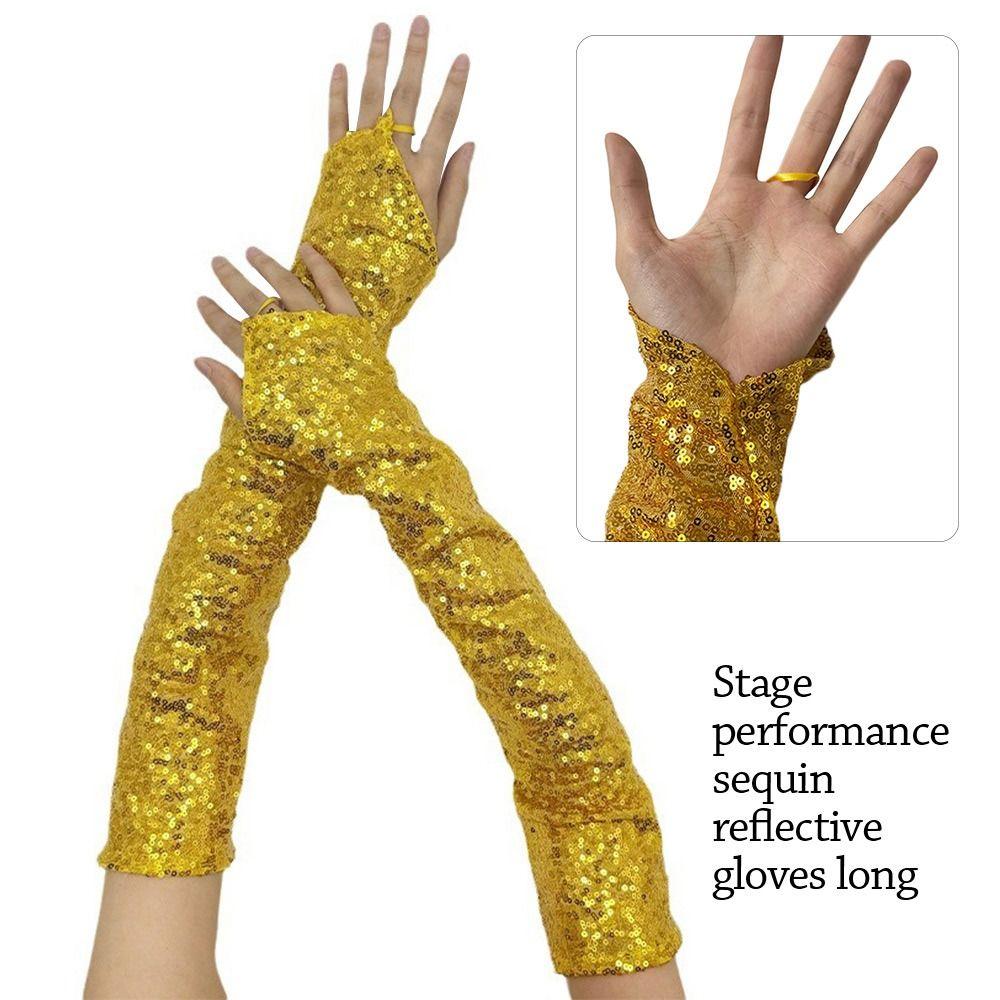 Shining Cosplay Mittens Vintage Club Handwear Fashion Sequins Gloves  Nightclub Stage