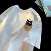 High Street Summer New Cute Cat Graphic T-shirt Unisex Streetwear Crew Neck Casual Short Sleeves