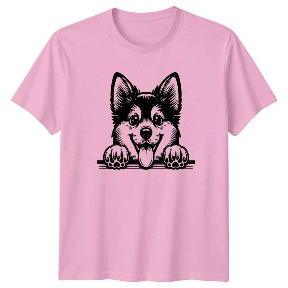 Happy Dog Peeking Dogs Animals Unisexs TShirt Unisexs Tee Graphic Unisex Top