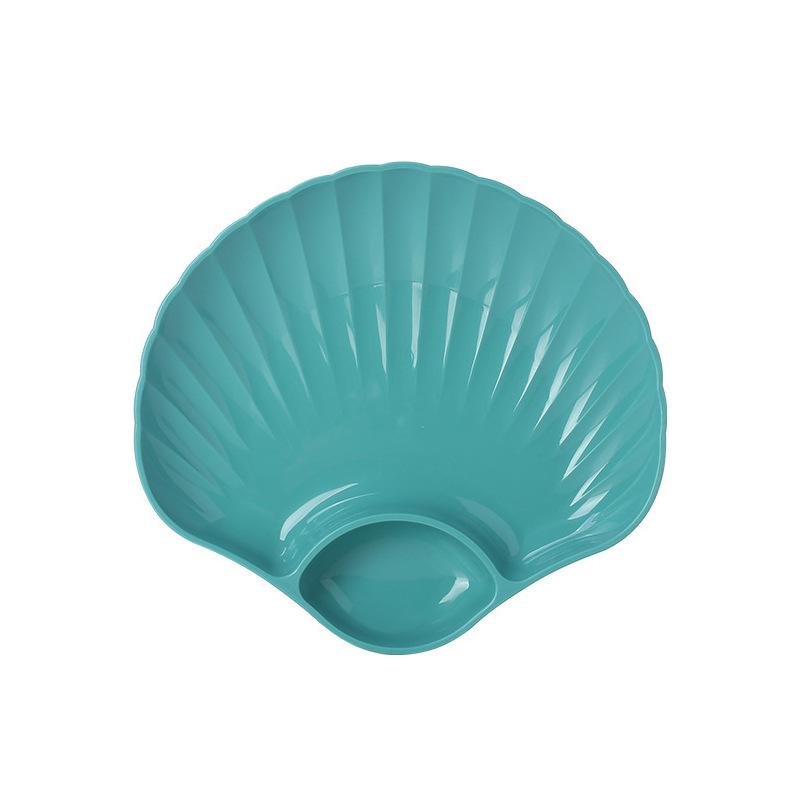 Unbreakable Stackable Plastic Snack Plates with 2 Sections - Set of 8 In Multiple Colors