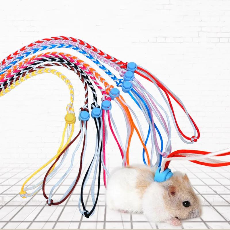 

New Adjustable Leash Collar Guinea Pig Pets Hamster Traction Rope The Hamster Rabbit Braided The Trail Rope