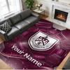 Crystal Velvet Rug Custom Name Text, Soft Non Slip Floor Mat Home DecorBurnley Football