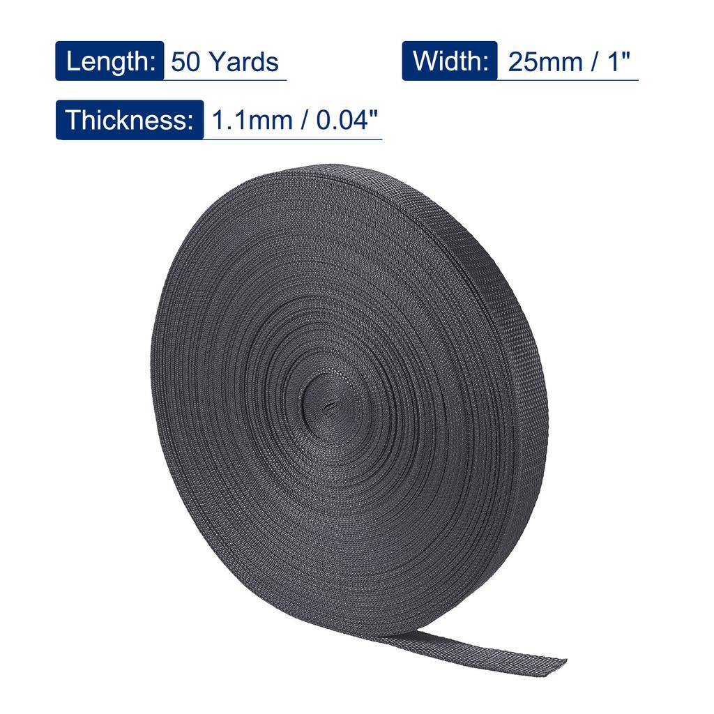 50 Yards 25mm Polypropylene Webbing Strap Belt Tape Heavyweight Strapping Band for Outdoor Tent Accessories Sewing Bag Luggage