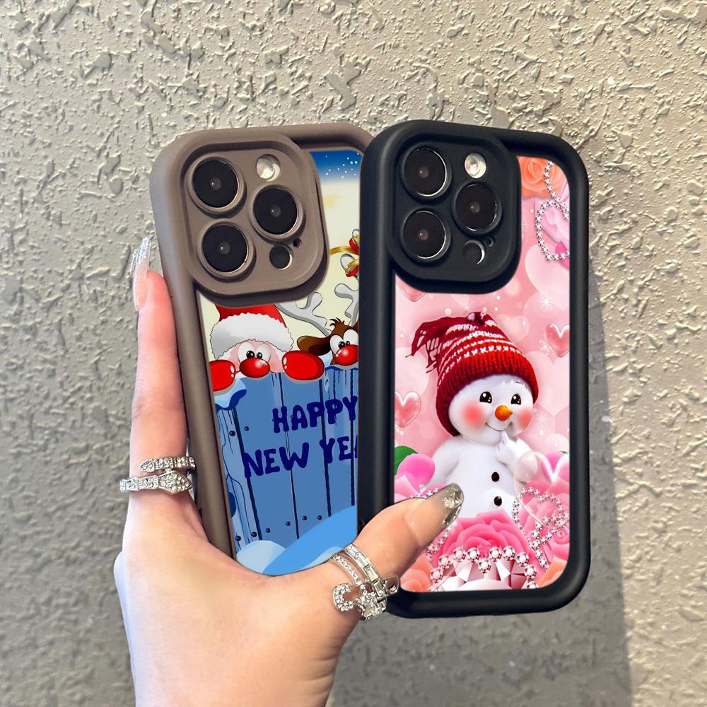 Sky Eye Ladder Soft Case for Samsung A06 A15 A25 A35 A55 A14 A24 A34 S23 S24 FE All Samsung Models Phone Cases Cover NY42 Merry Christmas Bear Deer