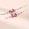 1PC Charming Double Pearl Bow Necklace for Small and Medium Sized Pets with Cute Heart-shaped Pendant