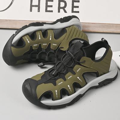 Summer Breathable Fashionable Lightweight Casual Men's Sandals Large Size Hollow Out Shoes Rubber Sole Mesh Lining Men's Slipper