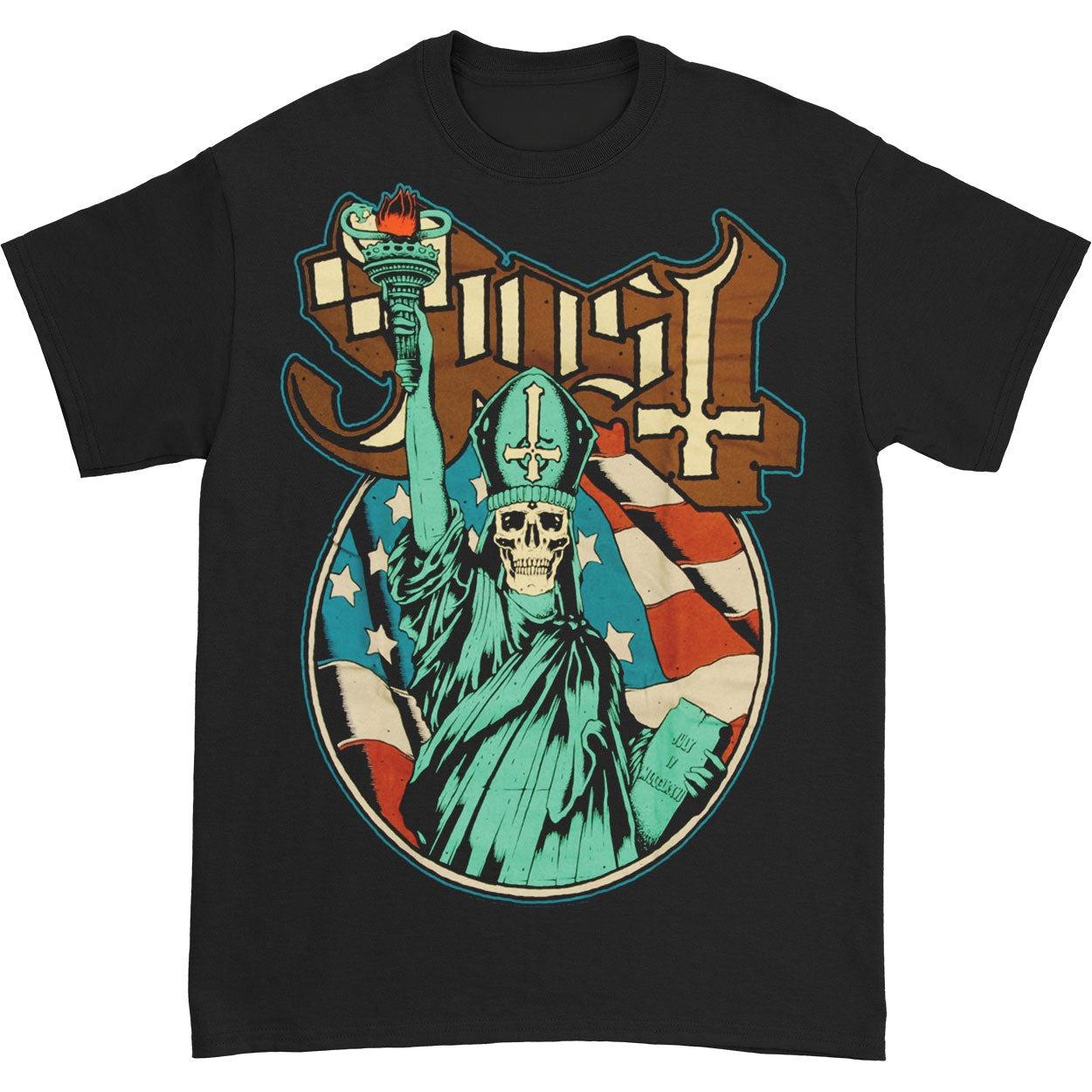 Ghost Statue of Liberty Casual Tshirt Mens and Womens Luxury Brand Top S