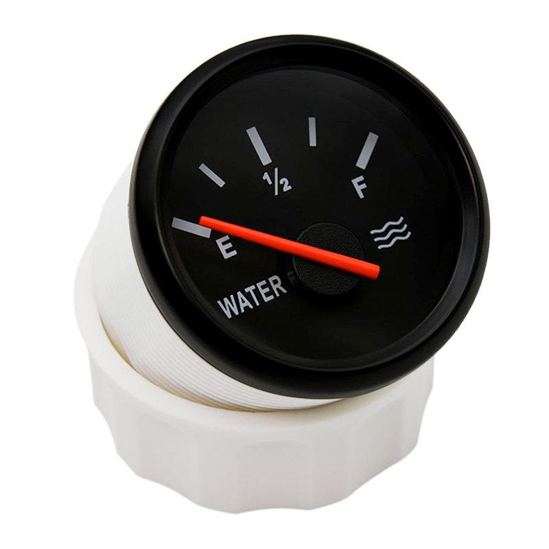 52mm Water Level Gauge 0~190 Ohm for Marine Car Boat Yacht 12V/24V Water Tank Level Gauge Red Backlight Fuel Level Indicator