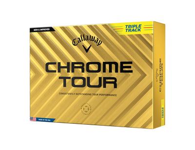Callaway Golf Ball CHROME TOUR YLW 24 TRIPLE TRACK 1 Dozen (12 Pieces) 4 Piece Construction Triple Track Yellow