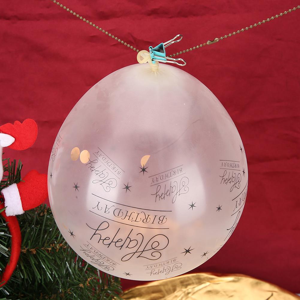 10 Stück Latex Transparenter Ballon mit Happy Birthday Schriftzug für Geburtstagsparty Hochzeitsjubiläum Dec