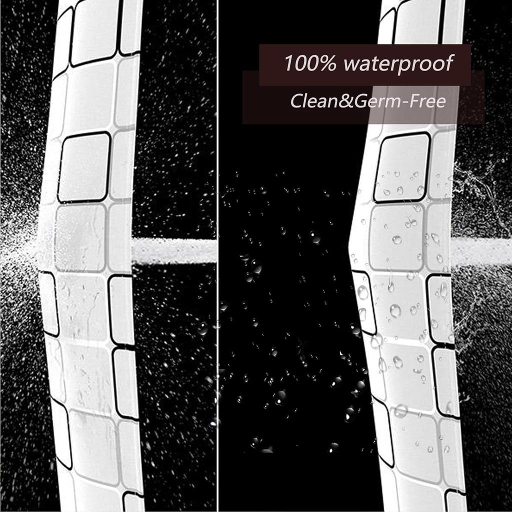 Shower Curtain Liner PEVA Square Shower Liner Plastic Waterproof Shower Curtains with Holes Modern Bathroom Partition Curtain