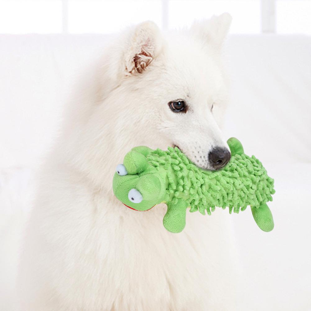 2 Pcs Frog and Hippo Shape Plush Dog Chew Bite Toy Pet Dogs Puppy Interactive Training Toys