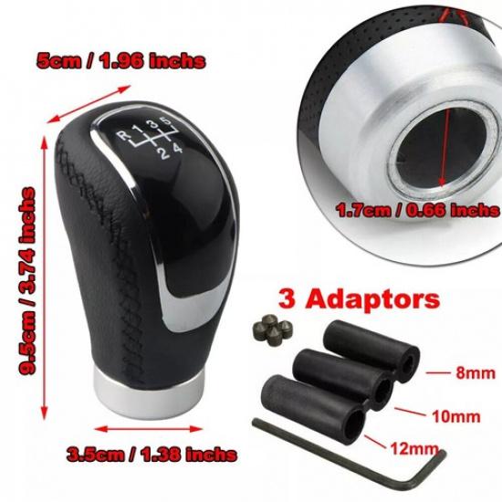 Universal 5/6 Speed Black Car Manual Gear Stick Shift Knob Shifter Lever Head