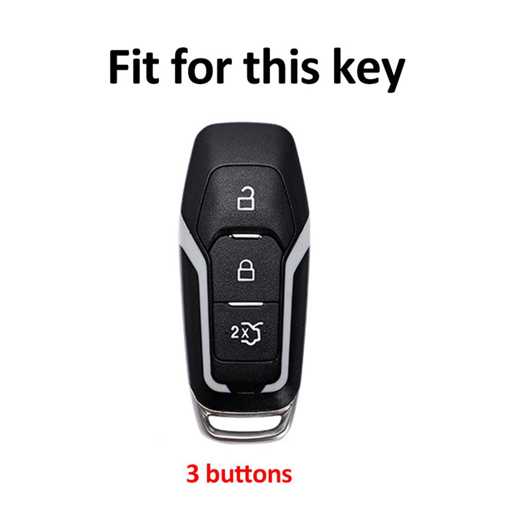 Silver Edge TPU Car Key Case Cover Keyless For Ford Mondeo 3 4 5 MK3 MK4 MK5 Focus 3 4 Ranger S C Max Explorer Fiesta Shell Fob Accessories