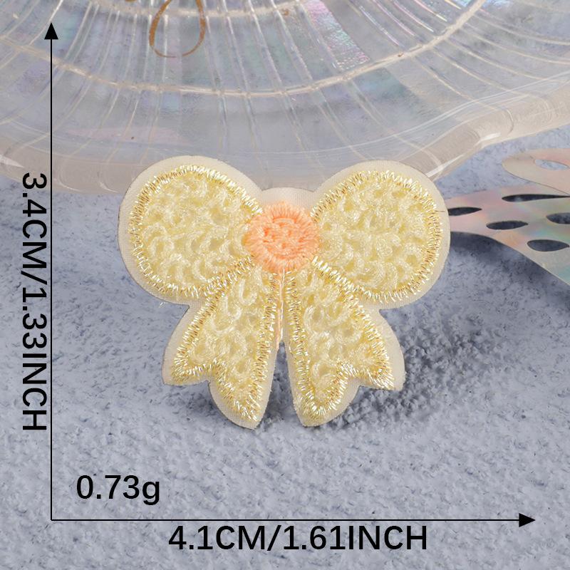 Original Embroidery Label Accessories Self-Adhesive Patch Sticker Mesh Bow Clothing Accessories Patch Embroidery Sticker Cloth Sticker