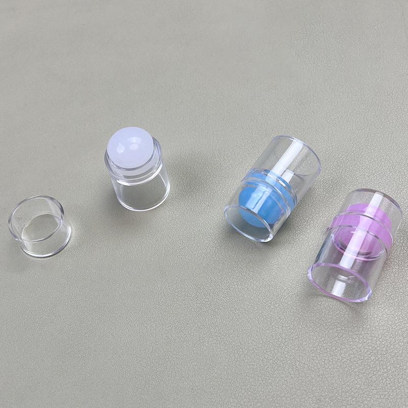 Erasable Mini Small Single Head Silicone Seal Nail Steel Plate Transfer Tool Stamping Jelly With Scraper French Tip Nail Stamper