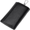 Short Leather Wallet 3-fold Multi-functional Key Holder Case Large Capacity Card Slot Purse for Men Women Outdoor Hiking