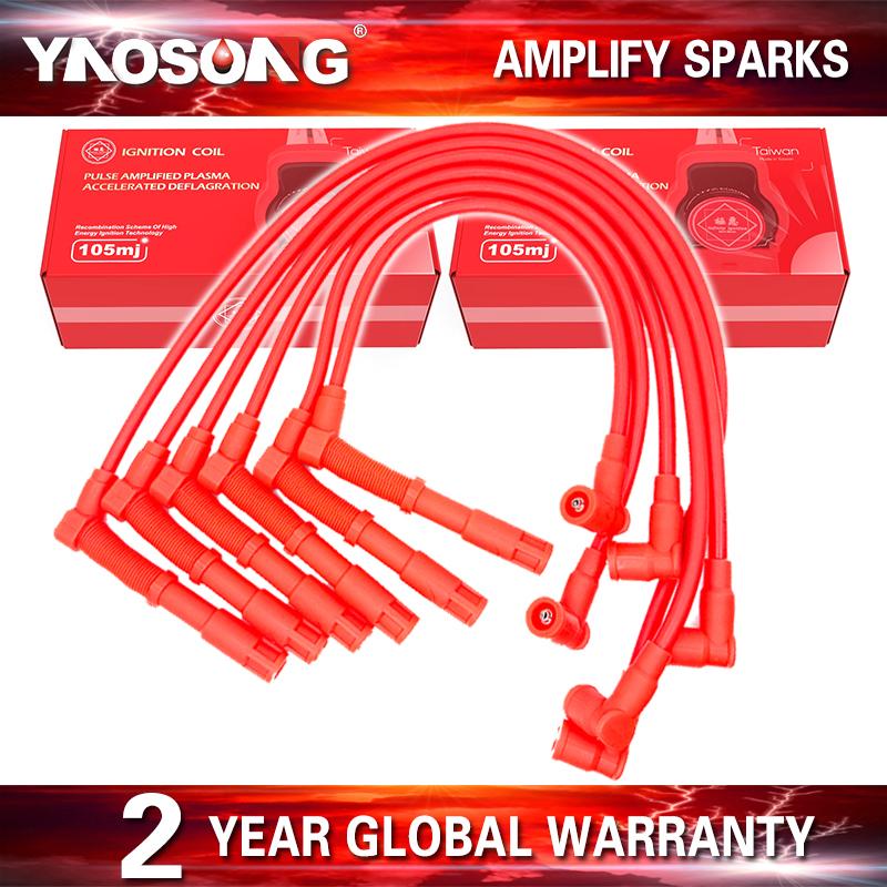 6PCS OEM 021998031 021998031A 021998031D Spark Plug Wire Cable Kit 430NC For VW Golf Jetta Passat VR6 1993-1999 2.8L-V6