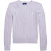 Polo Sweater Logo Embroidered Ribbed Single-Breasted Long Sleeve Kids Sweater Purple CWPOSWEG6820501-500