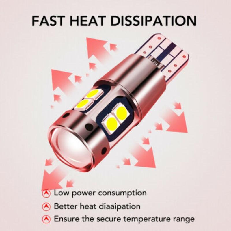 T10 501 W5w 3030 10smd billed feilfri Canbus side lyspærer hvit