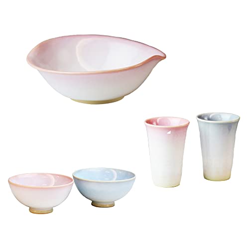 Japanese Tosai Tsubakihide Kiln Buds Free Cup Pair