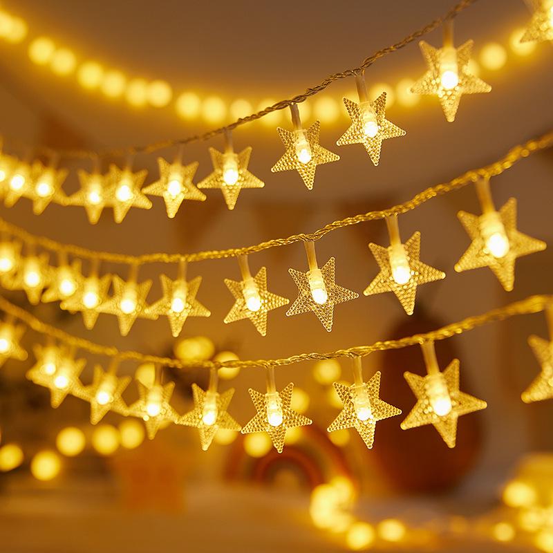 LED Star Fairy Lights: Battery & USB Decorative String for Camping, Street Stalls, and Christmas
