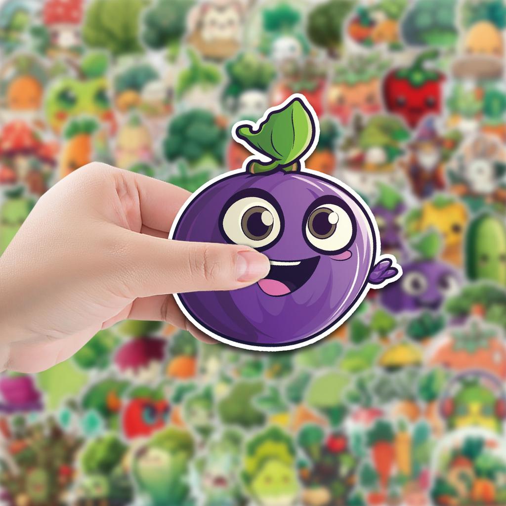 100 Ins Style Vegetable Graffiti Stickers Computer Mobile Phone Decoration Stickers Waterproof Creative Children's Stationery Stickers