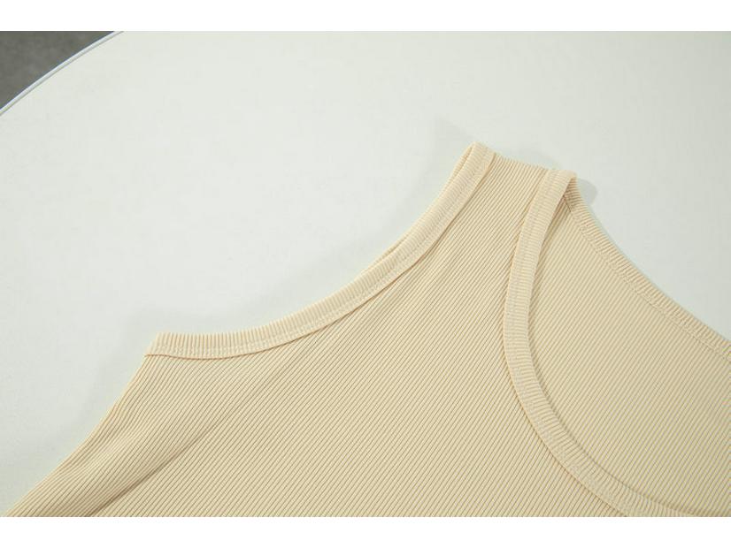 Women's Plus Size Ice Silk Ribbed Sleeveless Tank Top with Wide Shoulders, Round Neck, Ideal for Summer Outerwear or Innerwear.