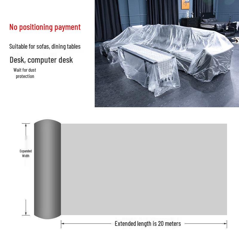 Transparent Disposable Dustproof Furniture Cover for Renovation One Size