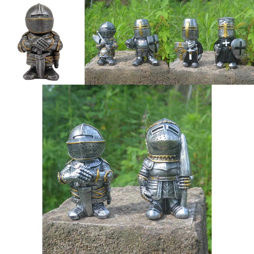 Medieval War Resin Crafts Miniature Gnome Knight Sculpture Decorative Figurine For Home And Garden Display