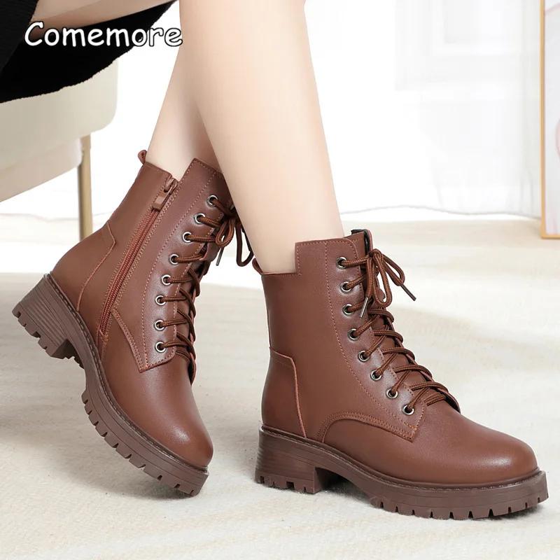 Популярные нескользящие женские зимние стеганые ботинки Comemore — фото 5