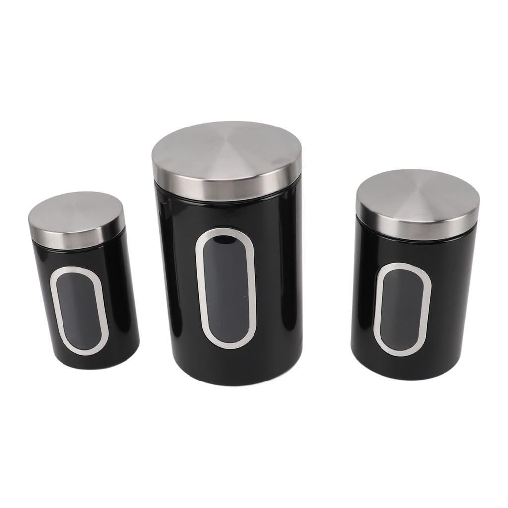 3PCS Kitchen Canisters Set Kitchen Jars With See Window Airtight Coffee Container Tea Organizer