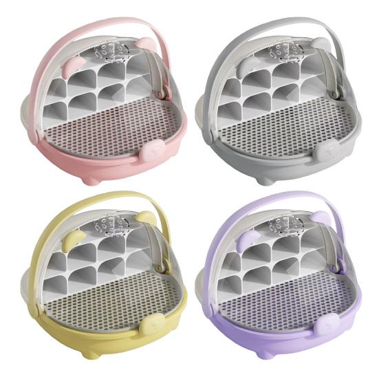 Silkworm Breeding Box Transparent Silkworm Growth Box Habitat Cage with Handle Small Animals Breeding Space Capsule Hatching Container