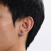 Gothic Cross Earrings for Men Boys,Waterproof Stainless Steel Stud Earrings,Rock Punk Prayer Jewelry Halloween Gifts