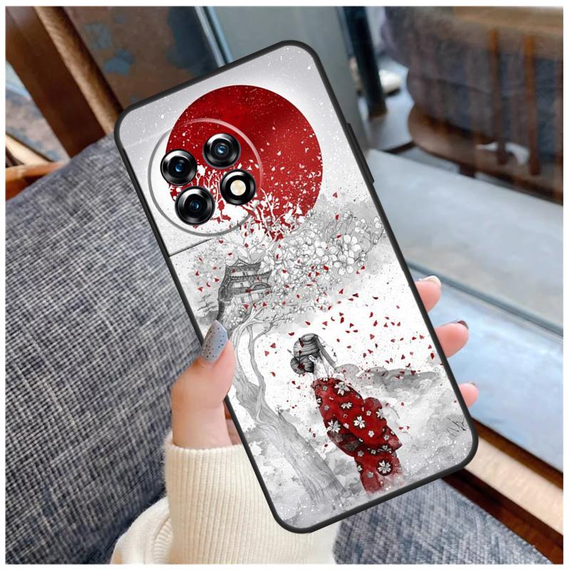 Japanese Geisha Case For OnePlus 13R 13T 12R 10R 10T 15 13 12 11 10 9 Pro Nord 5 CE 2 3 4 Lite N20 N30 Coque