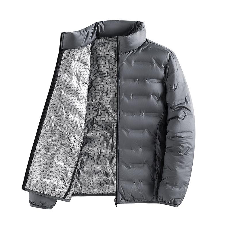 Men Winter White Duck Down Jacket Warm Thick Stand Collar Windproof Puffer Jacket Youth Simple Solid Waterproof Jacket