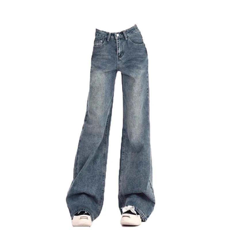 Damen Jeans Schlaghose Freizeit Schlankmachend Vintage Inspiriert Frühling Herbst Hoher Bund Glockenhose Damen Hose Schlag Jeans Y2k