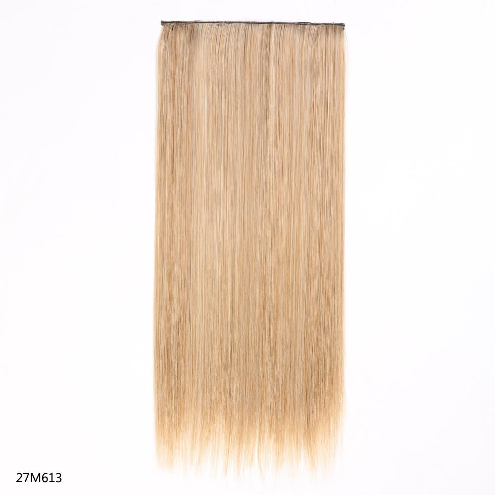 Synthetic Hair Extension Clip Ins One Piece With 5clips Long Straight Hair Brown Blonde Color For Women Daily Use