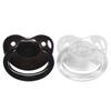 LittleForBig Adult Pacifier Transparent Candy Color Set of 2 [Reproduces Mom's Nipples] Black/Transparent