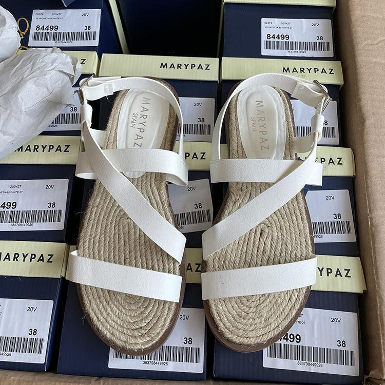 

Эспадрильи Сандалии Женские Кожаные Летние Сандалии На Плоской Подошве Пляжные Женские Сандалии Большие Размеры Рыбацкая Обувь Сандалии С Пряжкой На Ремне 41 белый