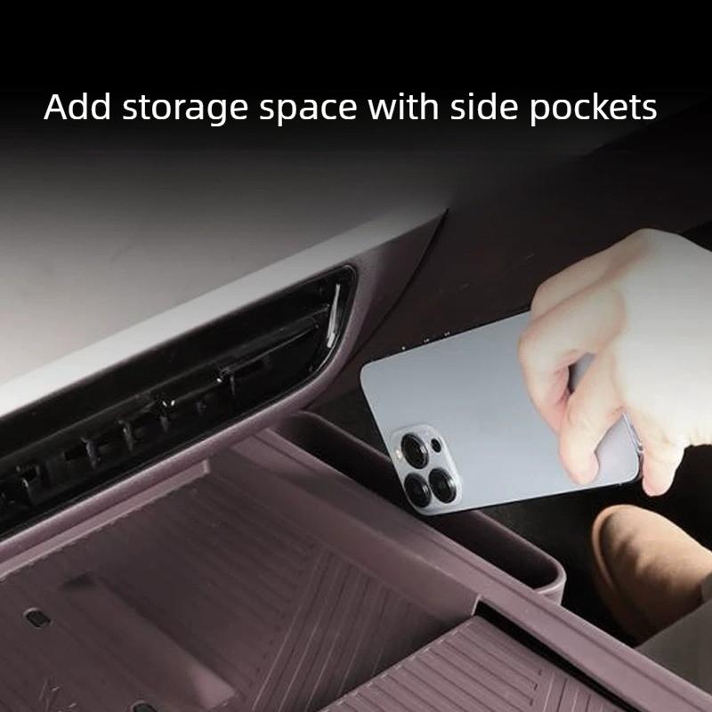 Full Wrap Silicone Center Console Mat With Side Pockets Interior Upgrade Modification Accessories For Mazda CX-6e EZ60